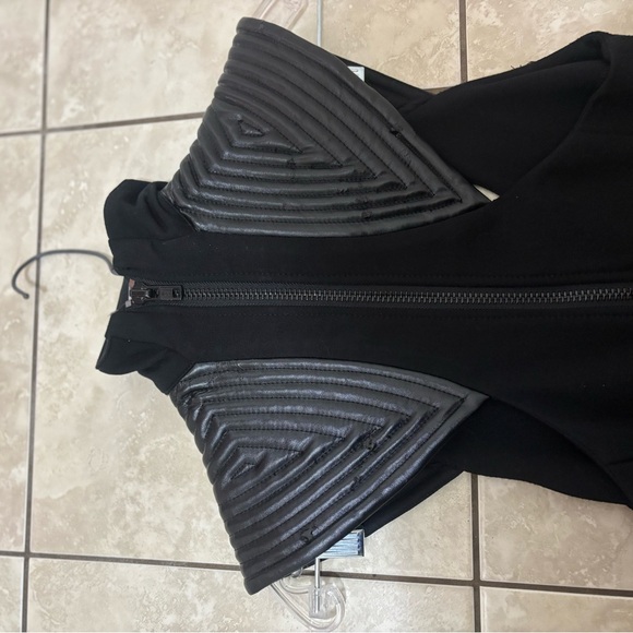 Lip service black dress with faux leather detailing - Picture 3 of 7